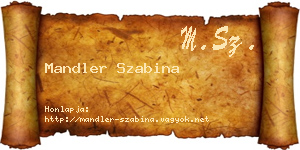 Mandler Szabina névjegykártya